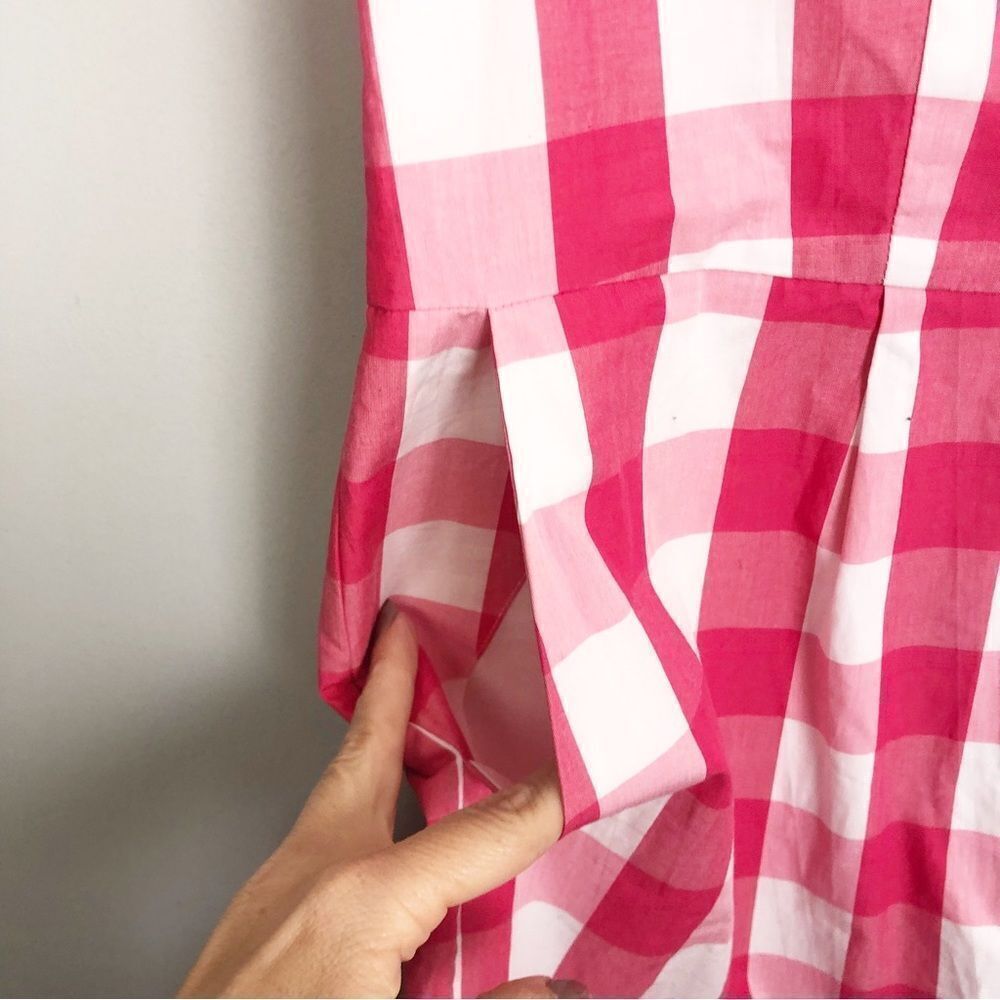 DRAPER JAMES | NEW Melrose Romper in Parton Check Pink White Women’s Size 10 - Picture 8 of 14